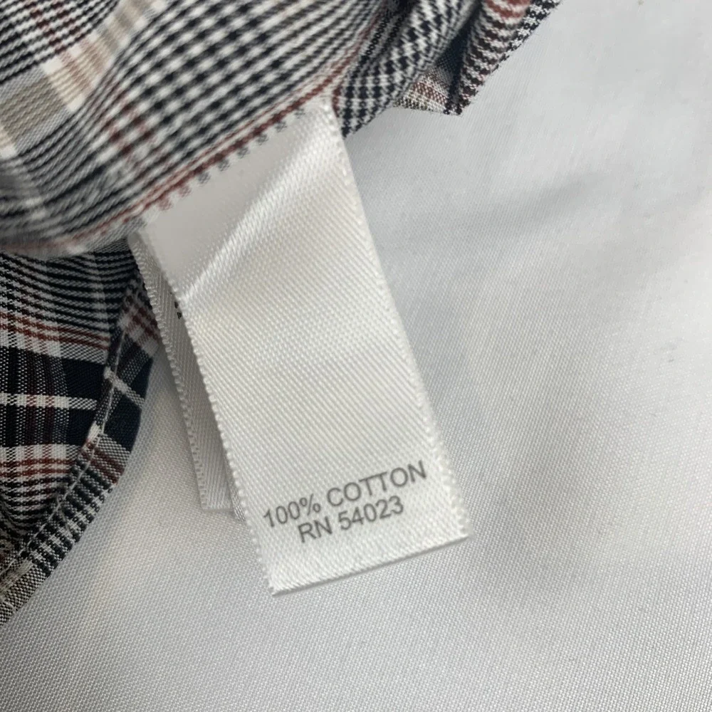 Banana Republic Plaid Dress Shirt 15-15.50 Slim Fit Non Iron 100% Cotton